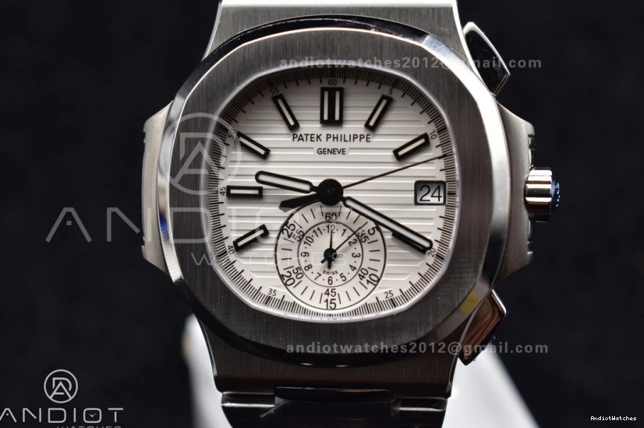 A7750 Wht PPF SS Mod Nautilus 435 5980 Stk Date Cozy Chrono SS 0805